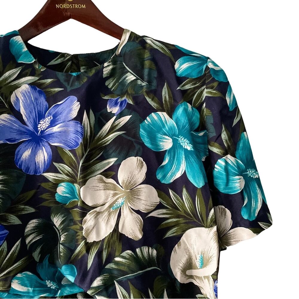 Vintage tropical floral matching coordinating shorts & top set medium size M - Picture 2 of 6